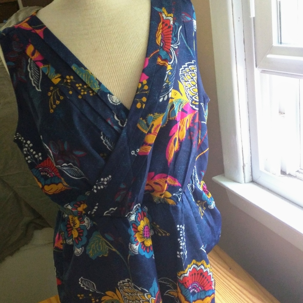 Blue and floral top